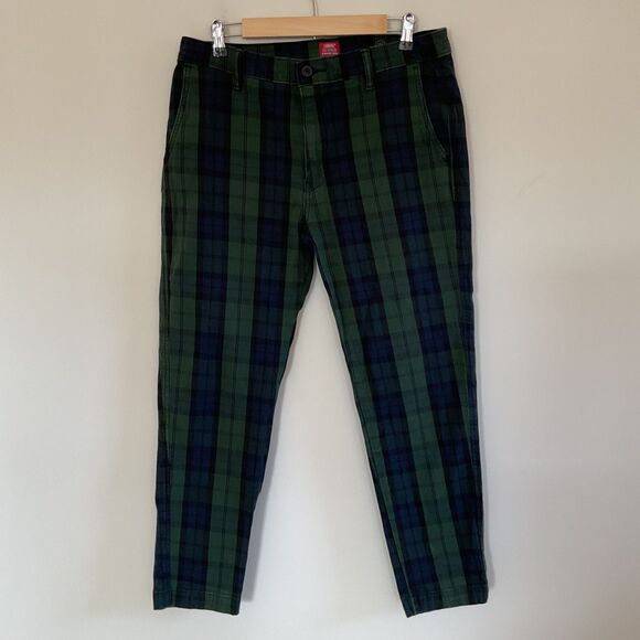 Levi's Other - Levi's Pants Mens 33x30 Green Navy Plaid XX Chino Standard Taper Warm Stretch